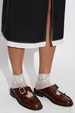Marni Leather Slides, Womens, Brown