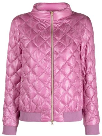 Herno diamond-quilted bomber jacket - Purple