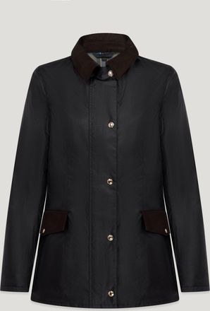 Belstaff Burghley Jacket Womens Waxed Cotton Black Size UK 10
