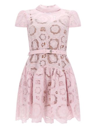 Self Portrait Flared Floral Lace Dress