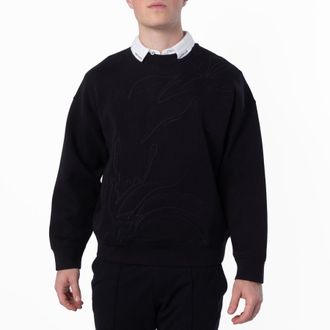 Emporio Armani Embroidered-Design Sweatshirt, Size Large