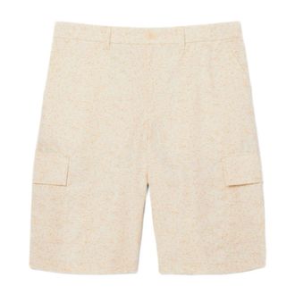 Lacoste Long Shorts, male, Beige, Size: W33 Straight Fit Printed Bermuda Cargo Shorts
