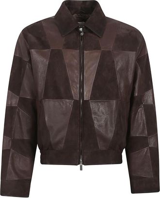 Versace Coats - Heren - Leren en Su&egrave;de Jassen - Bruin - L - Leer - Jassen