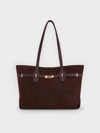 Charles & Keith Arlet Double-Handle Belted Tote Bag