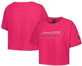 Pro Standard Womens Pro Standard Pittsburgh Penguins Triple Pink Cropped Boxy T-Shirt at Nordstrom, Size X-Large