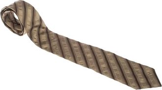 BOSS Cravatta a righe diagonali in seta Pre-owned - Oro