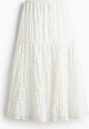 H&M Maxijupe mit Broderie Anglaise - White