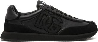 Dolce & Gabbana Schoenen, Heren, Zwart, 39 EU, Katoen, Cushion Calfskin Sneaker