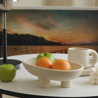OEM Bol De Cer&aacute;mica Con Tr&iacute;pode Para Frutas, De 25 Cm (10 Pulgadas), Ideal Para Pan, Aperitivos Y Verduras