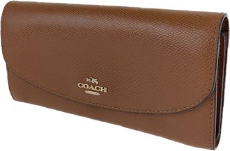 Coach Brown Leather Long Wallet (Bi-Fold) (Pre-Owned)