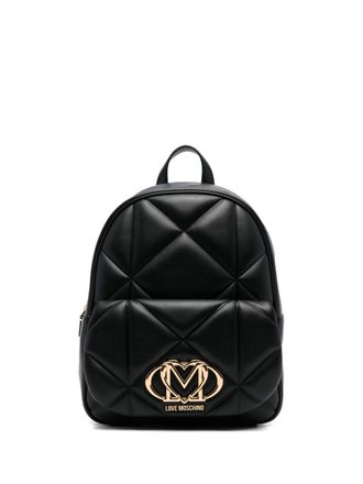 Love Moschino Rugzak met logoplakkaat - Zwart