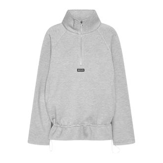 Rotate Scuba Half Zip Jacket - Dames - Sweatshirts - Grijs - S - Leer - Hoodies & sweatvesten