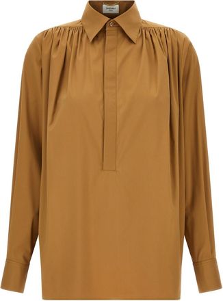 Saint Laurent Brown Poplin Blouse