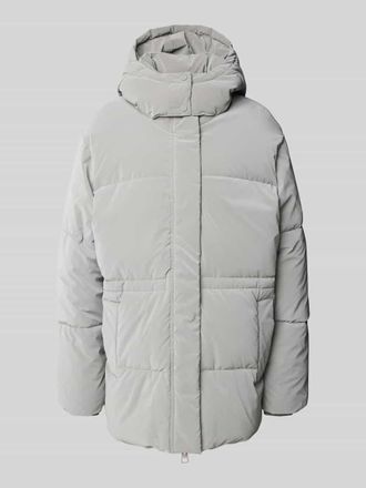 Jake*s Casual Steppjacke mit Kapuze in Graphit, Gr&ouml;&szlig;e 34