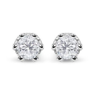 House of Brilliance 14K White Gold 1.0 Cttw Diamond Crown Stud Earring at Nordstrom