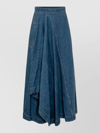 Givenchy asymmetric long denim skirt