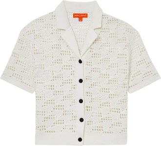 Reiss Fleur Crochet Cuban Shirt