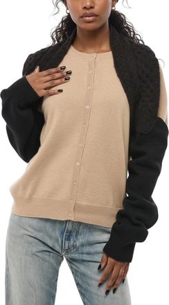 Fendi Black Knitted Shawl Neck Shrug