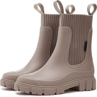 Generic Ankle Rubber Wellies Women Short Wellies Women Garden Shoes Welly Boots Non Slip Detachable with Cotton Inside Rain Boots