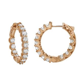LuvMyJewelry Lilith 14K Gold Diamond Hoop Earrings - 4 Cts in 14K Rose Gold at Nordstrom