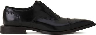Lanvin Pointed Toe Brogue Flat Shoes in Calf Leather