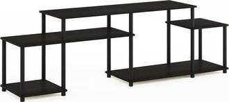Furinno Turn-N-Tube Handel TV Stand for TV up to 55 Inch, Espresso/Black