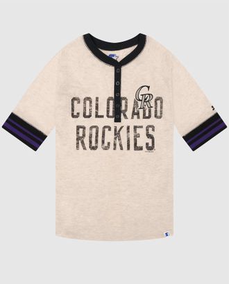 Starter Womens Colorado Rockies First Choice 3/4 Sleeve Shirt In White