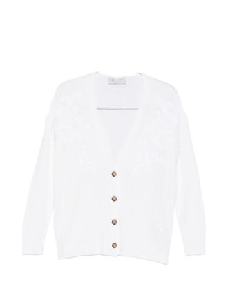Ermanno Scervino Womens V-Neck Cotton Blend V-Necked Cardigan