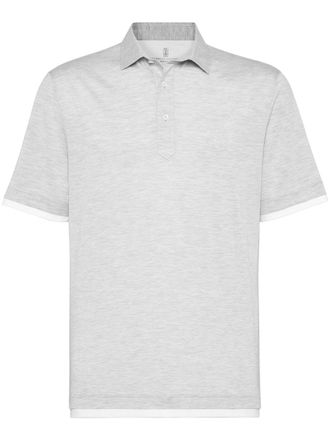 Brunello Cucinelli Gelaagd poloshirt - Grijs
