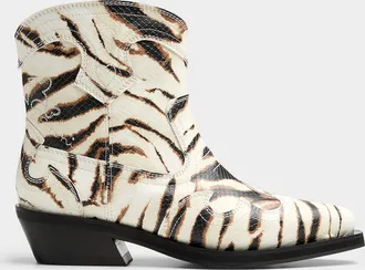 Ganni Womens Zebra cowboy boots Women