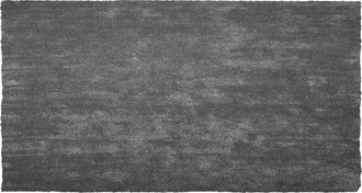 Beliani Alfombra De Pelo Largo Gris Oscuro 80 X 150 Cm Rectangular Moderna Demre
