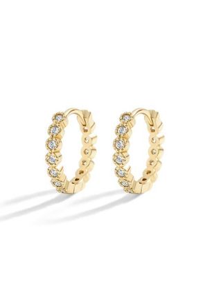 Mint & Lily Shimmer Huggie Hoop Earrings in 18K Gold Plated at Nordstrom