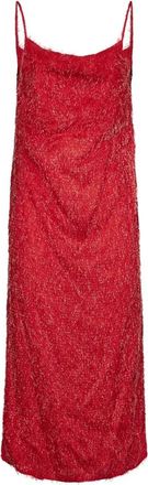 Bottega Veneta Vestido Midi de Viscosa Fil Coup&eacute; - Dresses - Mujer - Rojo - S