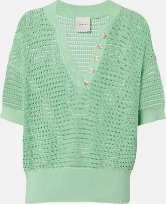 Varley Callie open-knit cotton top