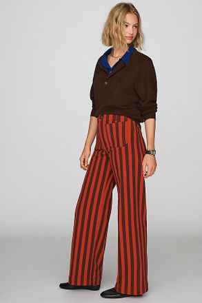 Maeve Colette Striped Full Length Wide Leg Pants