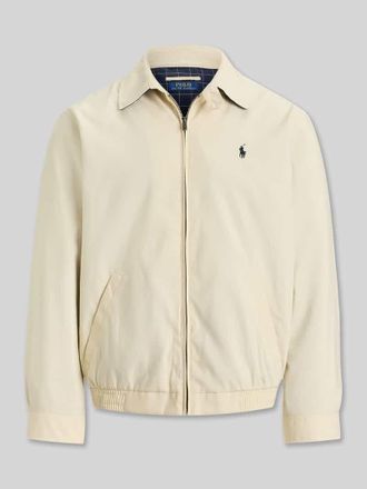 Polo Ralph Lauren Regular Fit Blouson mit Logo-Stitching in Hellgrau, Gr&ouml;&szlig;e XXL