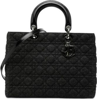 Dior Pre-owned Lady Dior Denim Handbag - Dames - Vintage Handtas - Zwart - ONE Size - Denim - Vintage