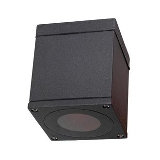 Trade Shop Trade Shop Traesio - Faretto Plafoniera Soffitto Led Gu10 Lampada Quadrata Esterno Impermeabile Ip65 - Nero