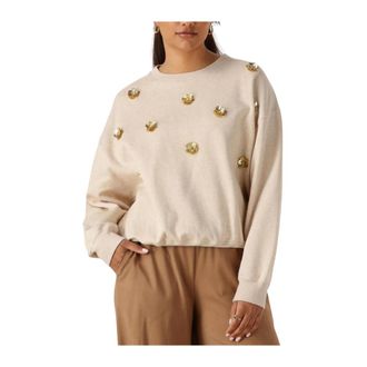 Nukus Beatriz Pullover Flower - Dames - Sweatshirts - Beige - L - Katoen - Hoodies & sweatvesten