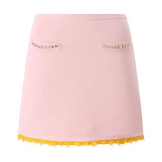 Casablanca A-lijn Mini Rok - Dames - Korte rokken - Roze - L - Wol - Rokken