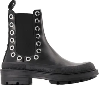 Alexander McQueen Mens Tread Slick Boot Black Leather