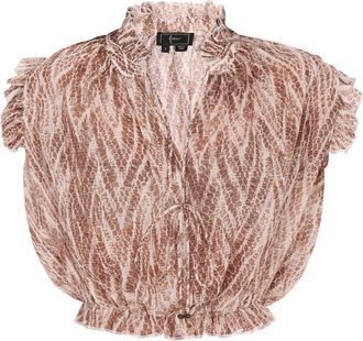 Faina Blouse Dames Bruin Veelkleurig