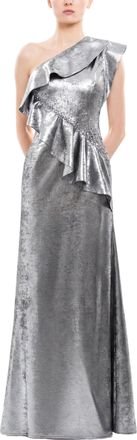 Saiid Kobeisy Embellished One-Shoulder Lam&eacute; Dress