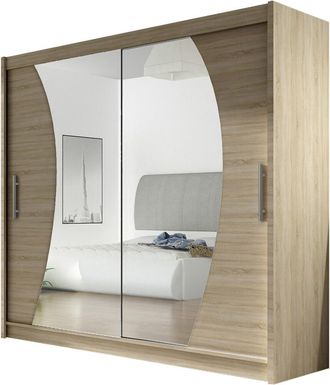 Mirjan24 Armario Closico Pallor Ix, Roble Sonoma, 215x180x58cm, Puertas De Armario: Correderas, N&uacute;mero De Estantes: 5