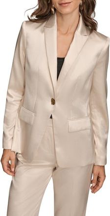 DKNY Satin One-Button Blazer in Ivory at Nordstrom, Size 10