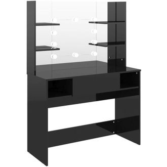 vidaXL Vidaxl - Makeup Table with led Lights 100x40x135 cm mdf Shining Black
