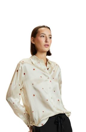 Cynthia Rowley Ladybug Silk Blouse in White at Nordstrom, Size X-Small
