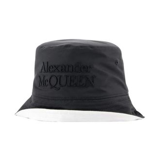 Alexander McQueen Accessoires, Heren, Zwart, ONE Size, Logo Bucket Hat