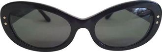 Cutler and Gross Black acetate oval sunglasses