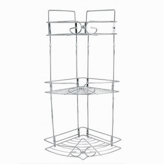 Trade Shop Trade Shop - Mensola Angolare Per Bagno Angoliera Doccia A 3 Livelli Ripiani In Metallo 52720